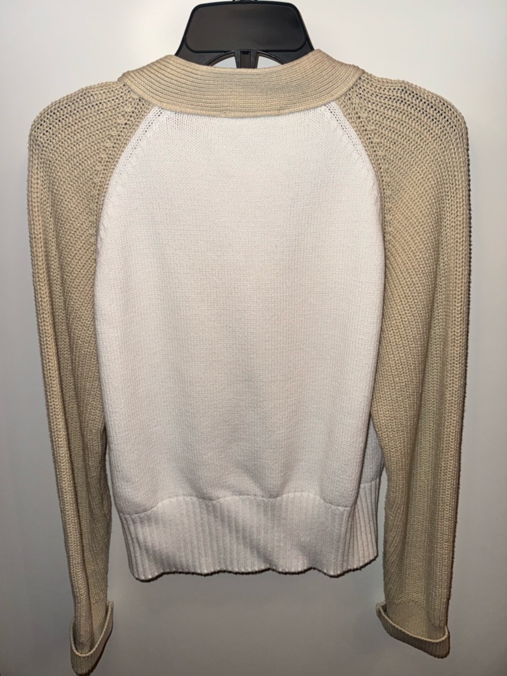 Fifteen Twenty Neutral Colorblock Knit Cardigan Medium Cozy Minimal - Picture 3 of 3
